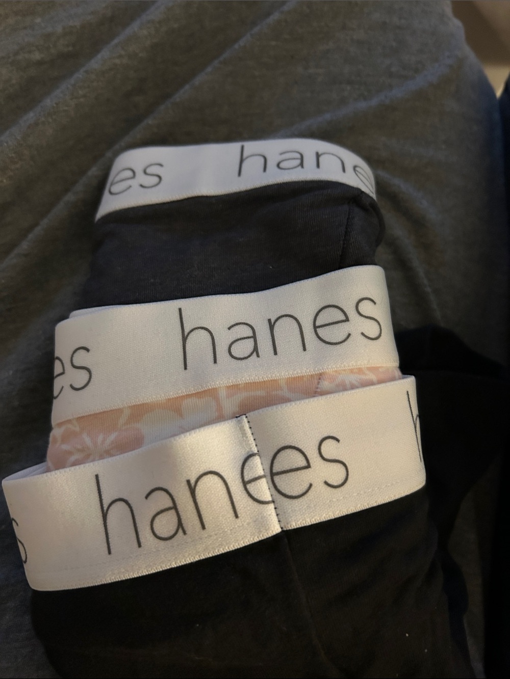 Hanes Ladies Black, Gray & Light Pink Knit Bottoms - 3-Pack
